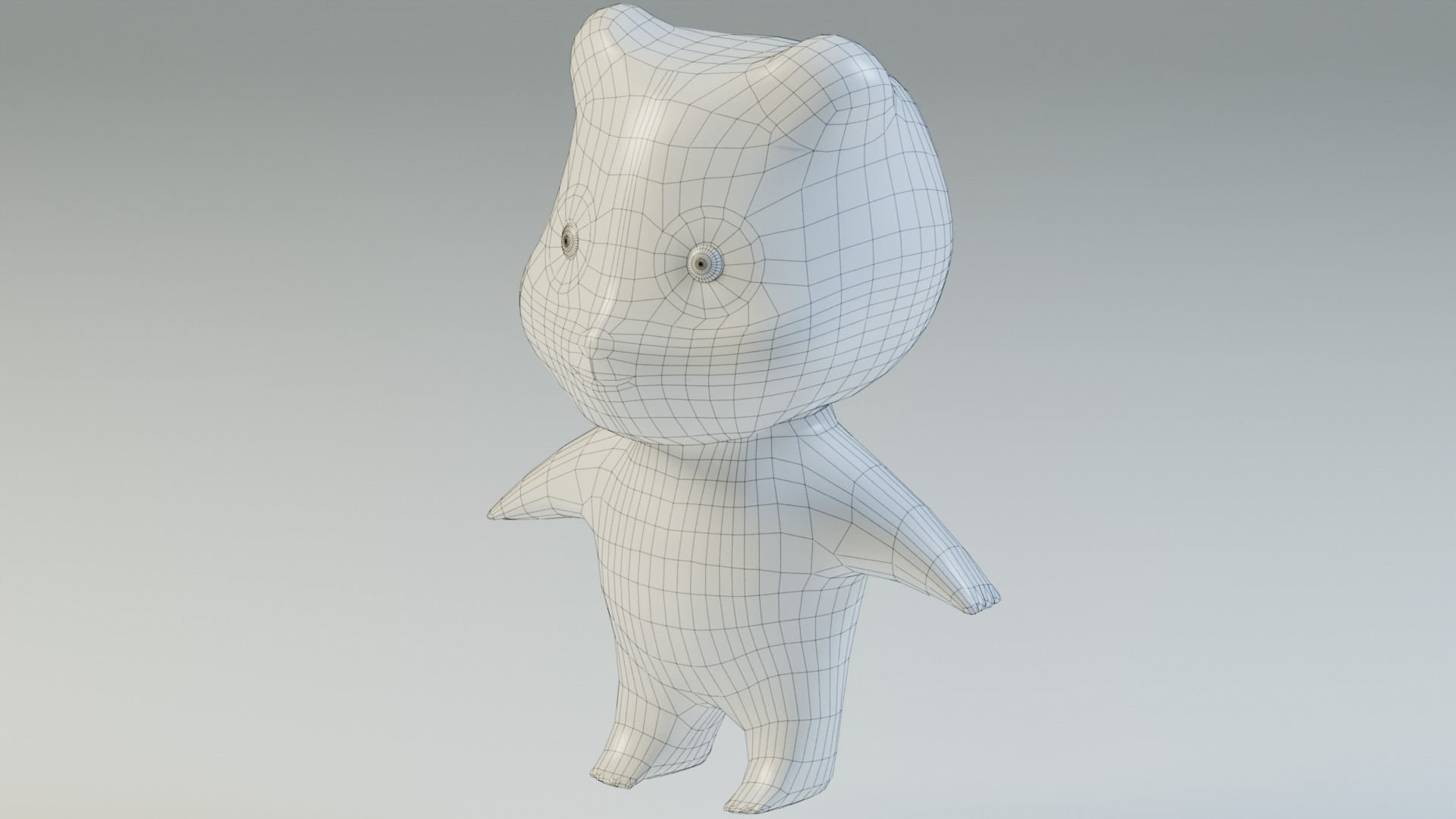 Low Poly Game-Ready Rigged Cartoon Panda Low-poly 3D model_5