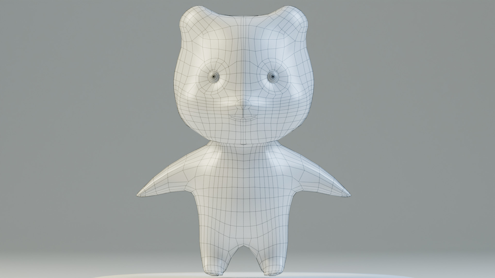 Low Poly Game-Ready Rigged Cartoon Panda Low-poly 3D model_8