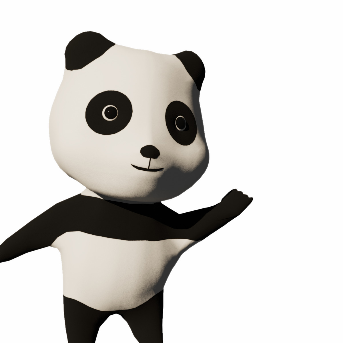 Low Poly Game-Ready Rigged Cartoon Panda Low-poly 3D model_11