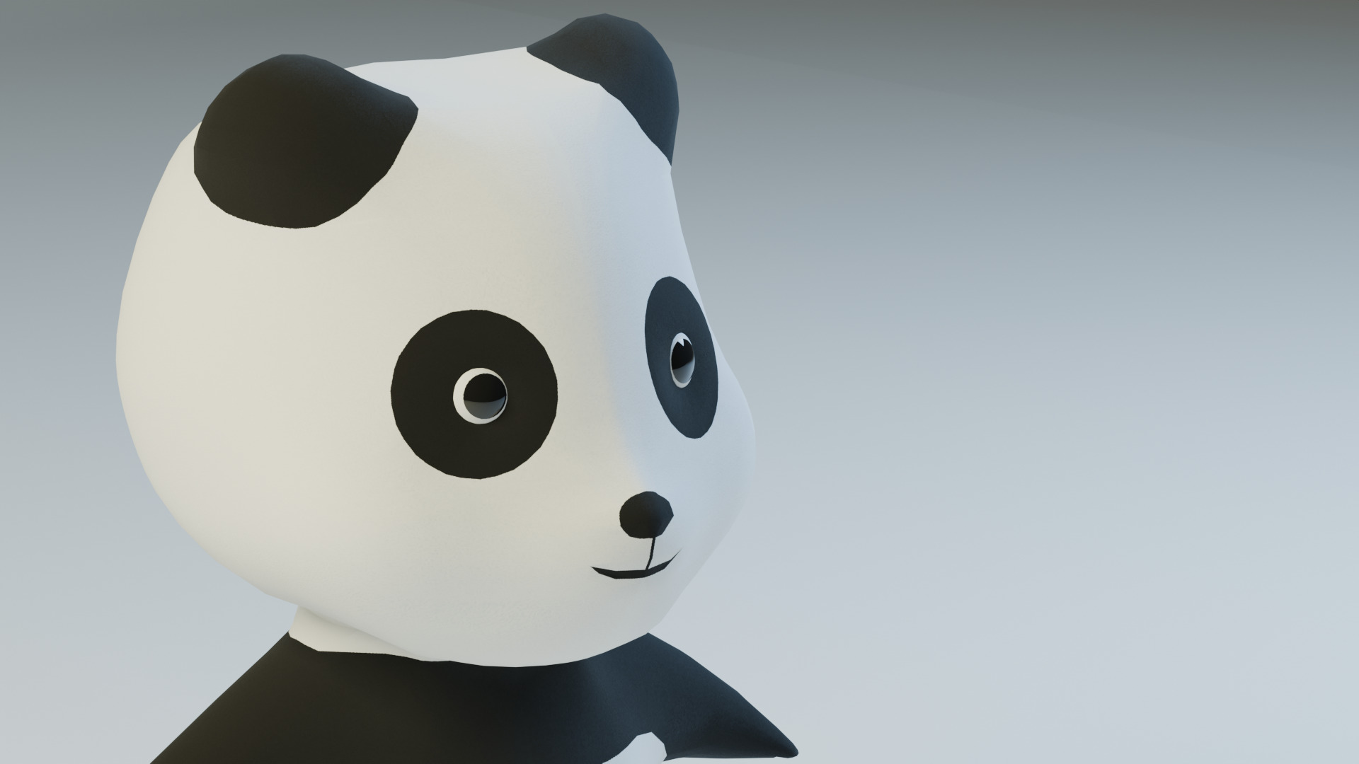 Low Poly Game-Ready Rigged Cartoon Panda Low-poly 3D model_2