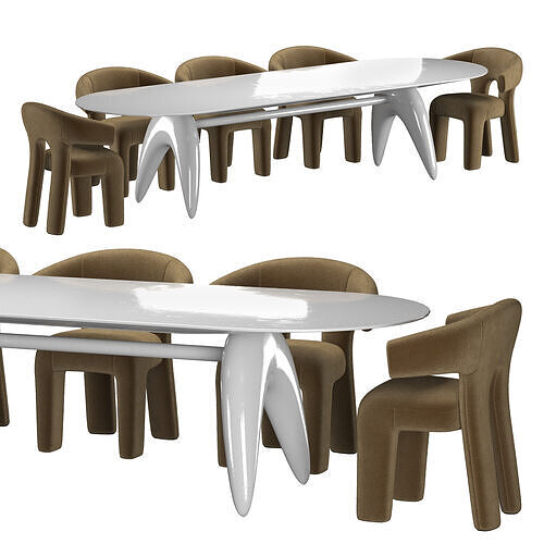 Coming over table Frey Dining Chair SET 3D model