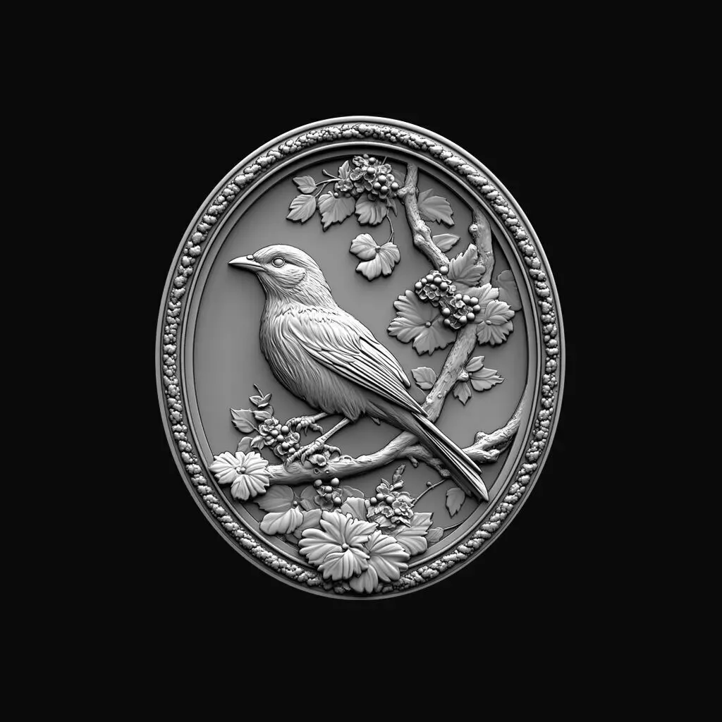 Bird Relief Portrait 3D print model
