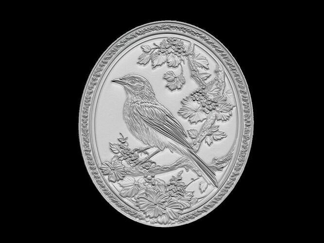 Bird Relief Portrait 3D print model