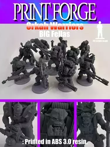Orkah Warriors Big Fellas 3D Model Collection