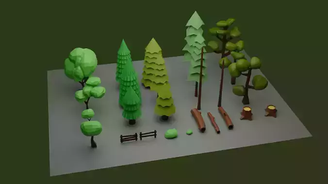 Low Poly Tree Pack Stylized Forest Environment
