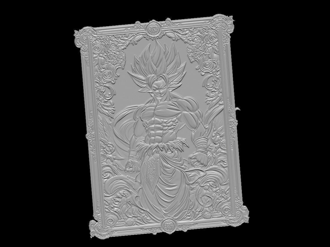 Goku Relief 3D print model_4
