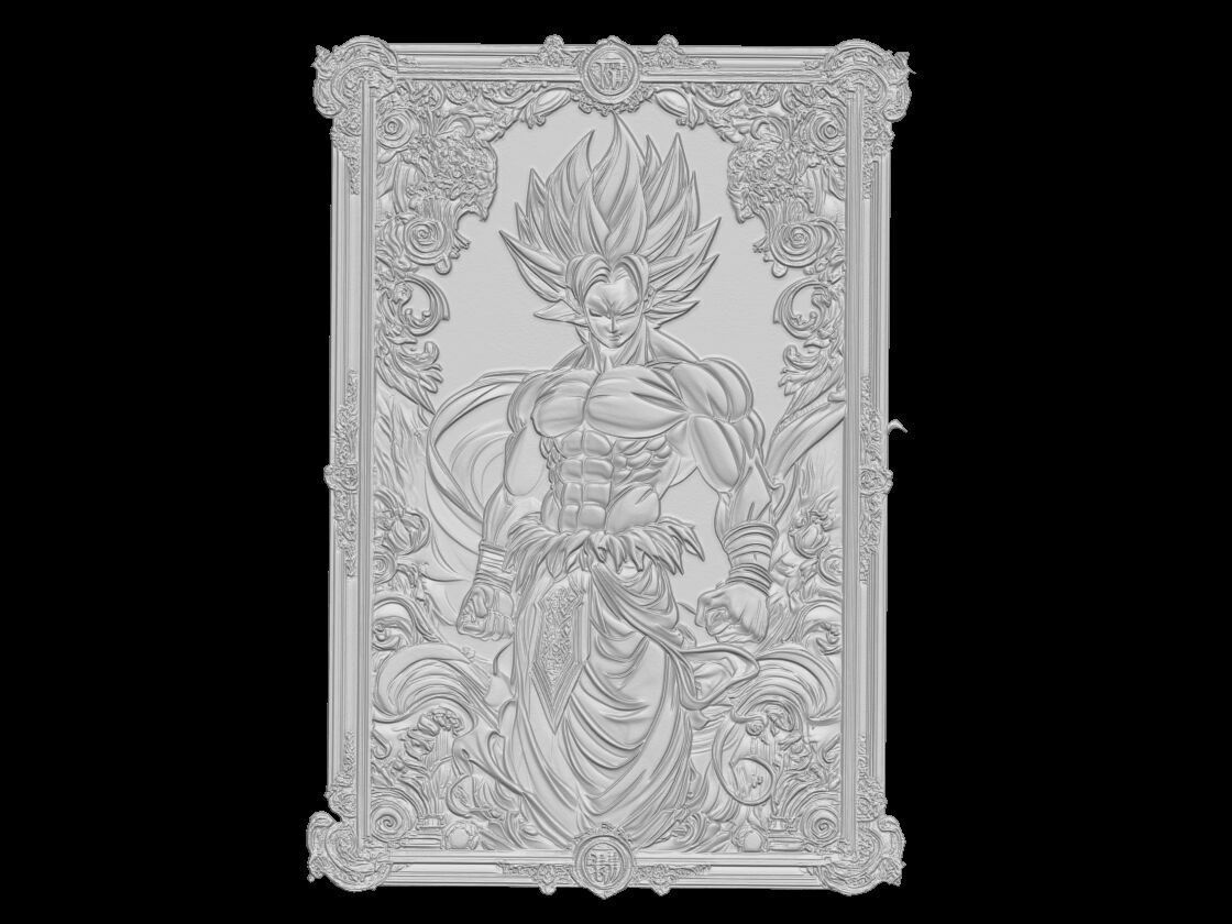 Goku Relief 3D print model_1