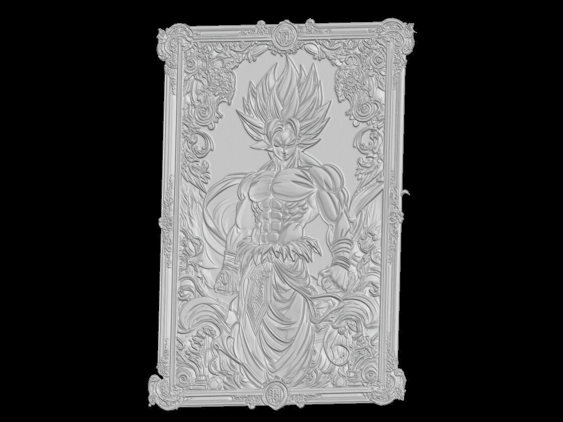 Goku Relief 3D print model_2