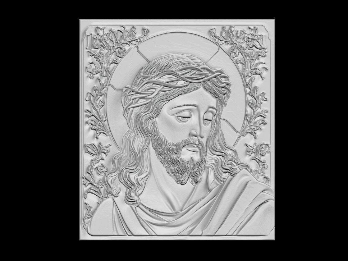 Jesus Christ relief  3D print model_1