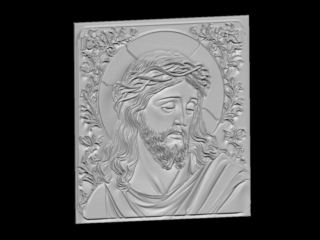 Jesus Christ relief  3D print model_3