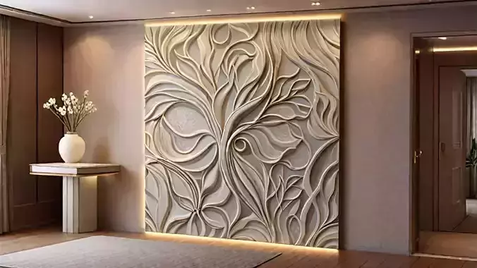 modern panel wall decor set wall relief mural CNC 149
