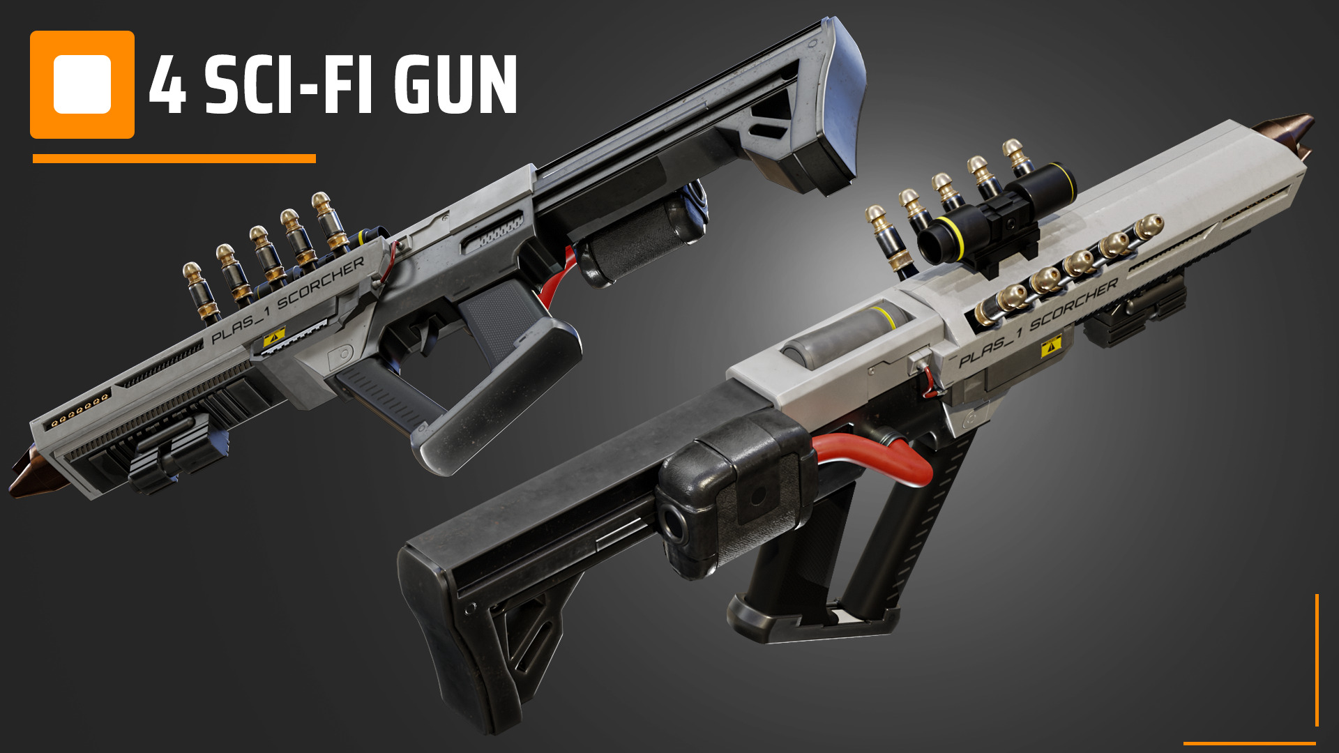 4 Sci-Fi Weapons 3D model_7