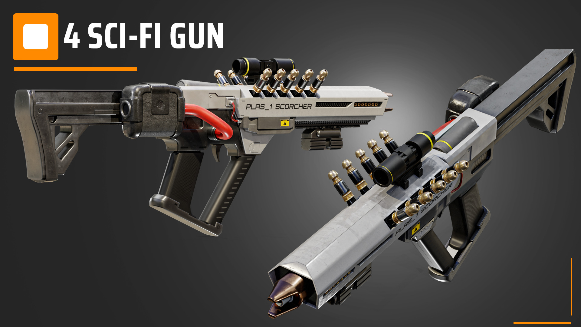 4 Sci-Fi Weapons 3D model_6