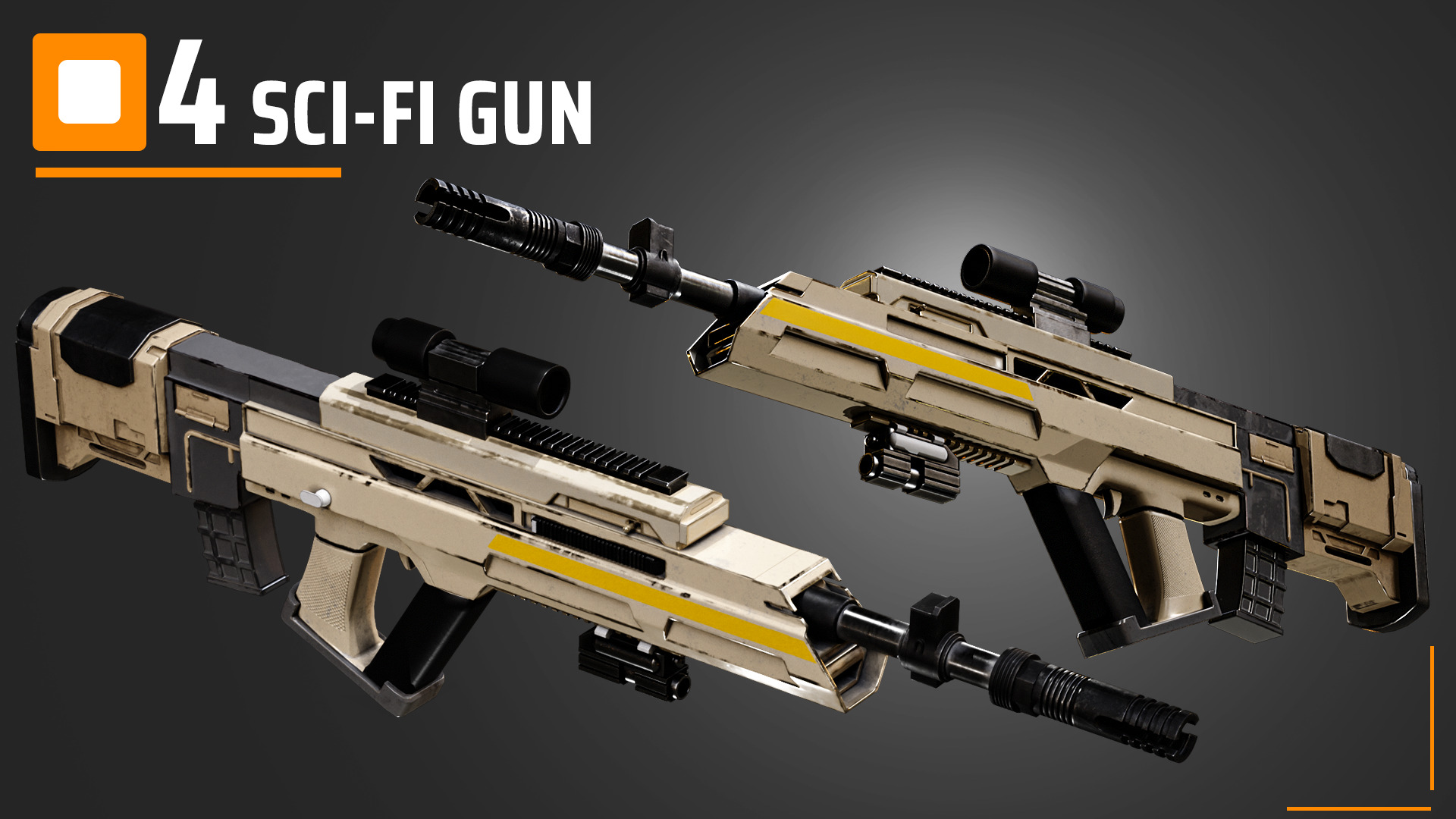 4 Sci-Fi Weapons 3D model_3