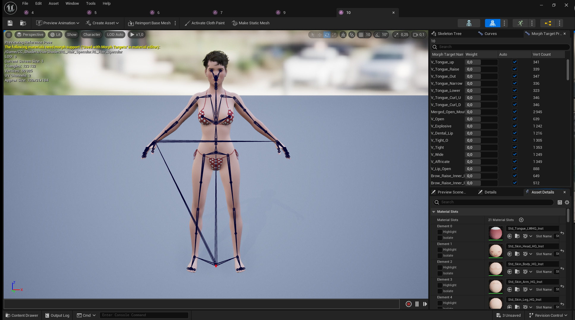 Short Hair Bikini Model Stylized 3D Female Character Low-poly 3D model_24