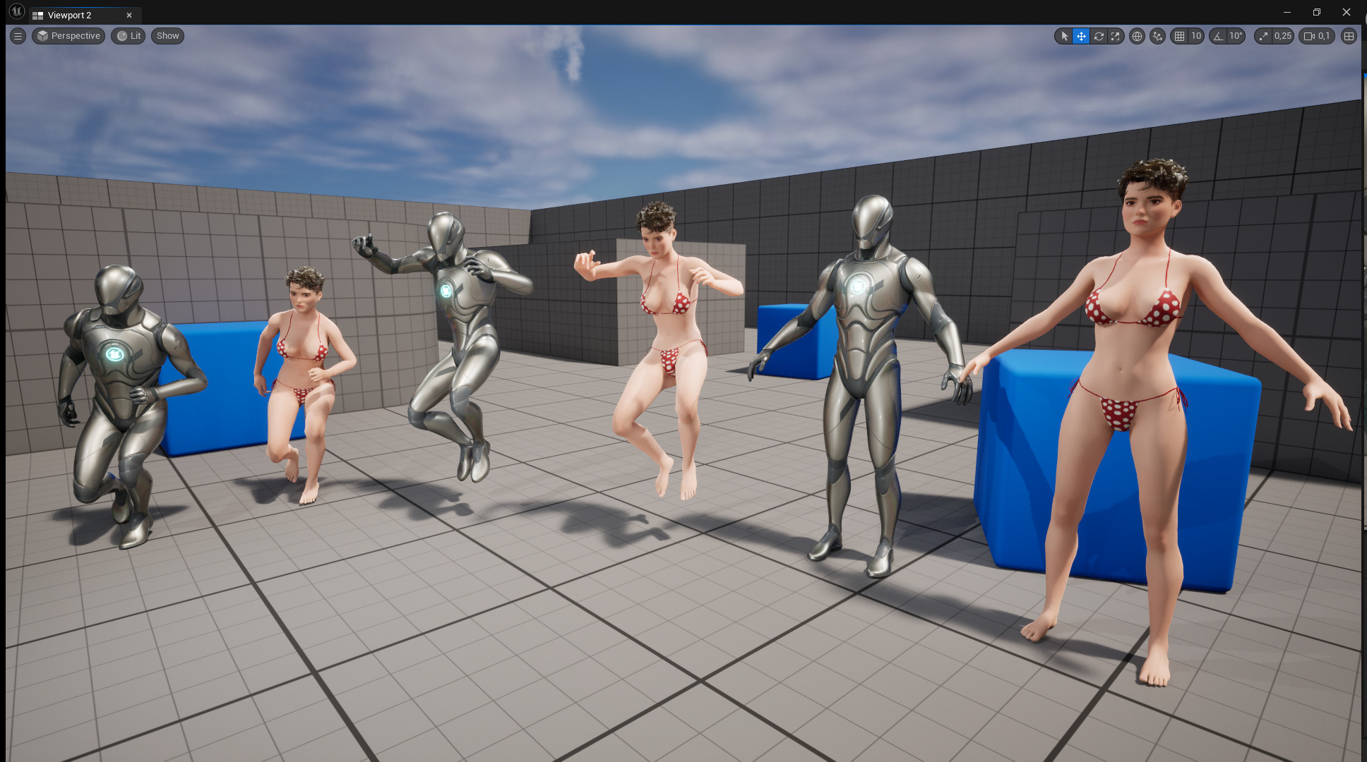 Short Hair Bikini Model Stylized 3D Female Character Low-poly 3D model_22