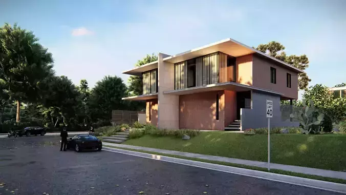 Casa Scene-villa-modern house 3D model