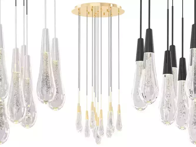 Soltaire Round Chandelier 3D model
