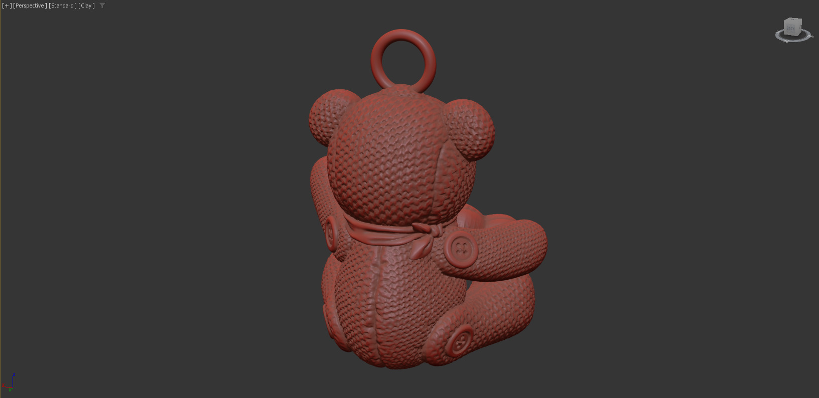 Bear pendant jewelry gold 3D print model_6