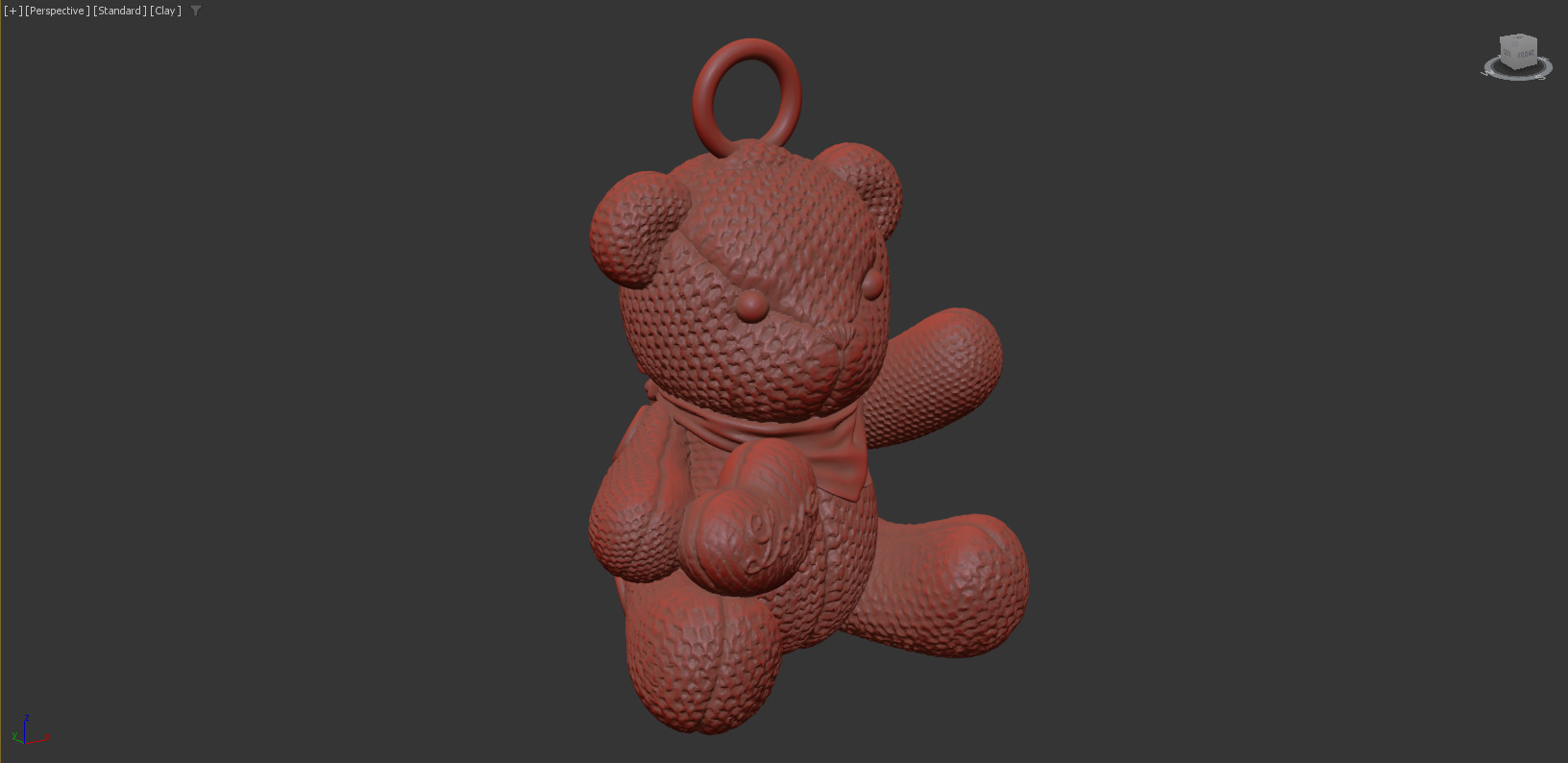 Bear pendant jewelry gold 3D print model_5