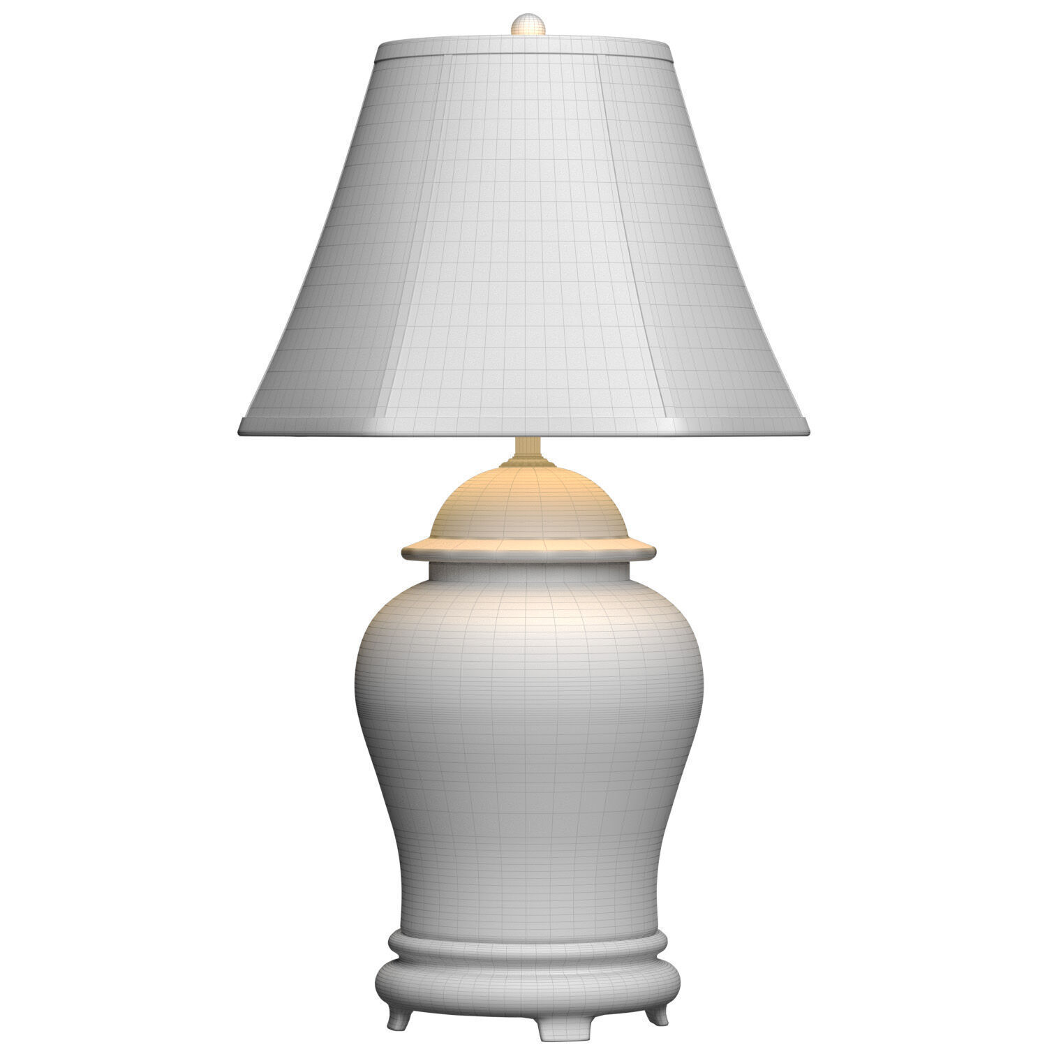 Floral European Provence Porcelain Nightstand Bedside Table Lamp 3D model_3