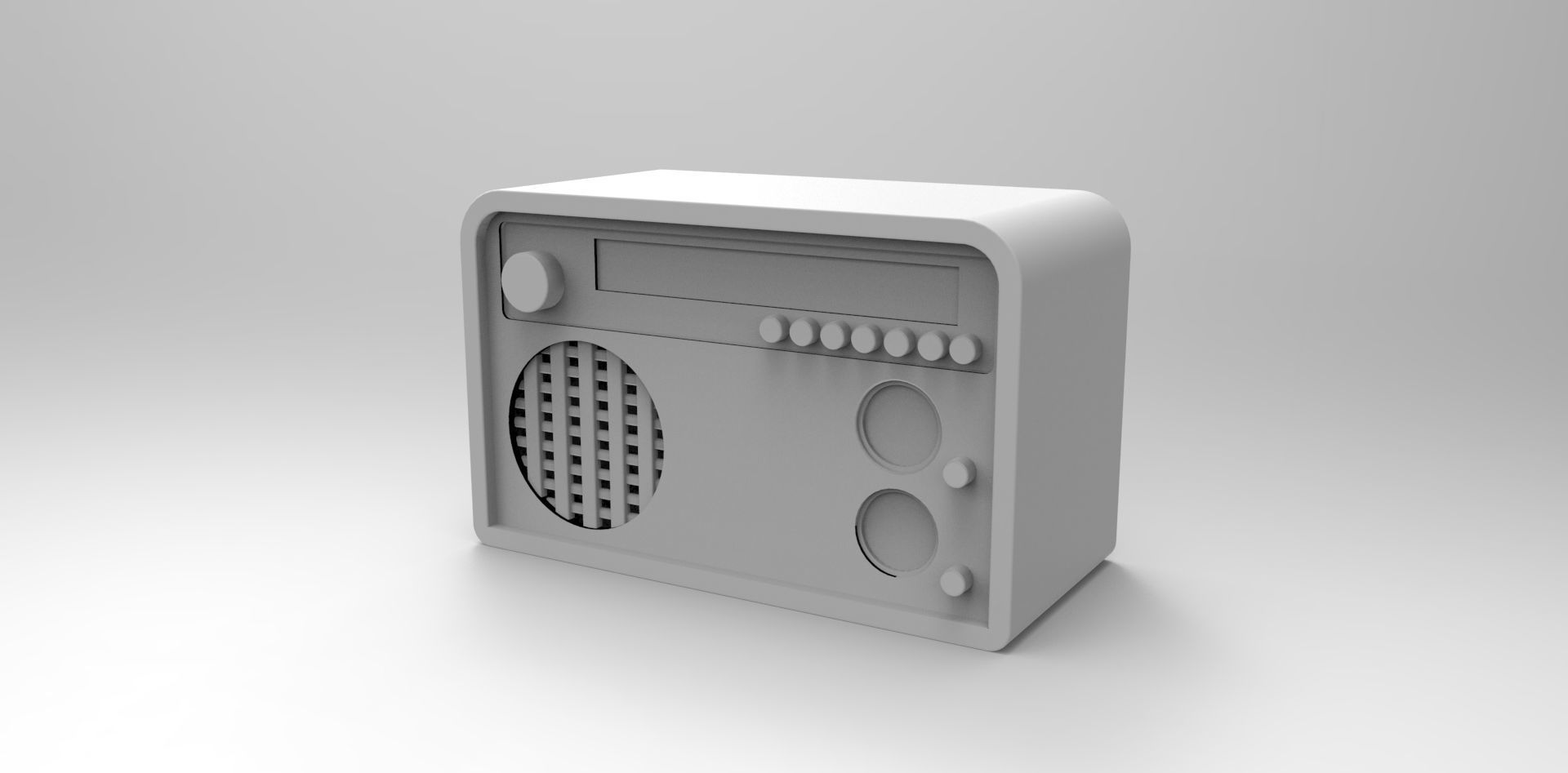 Vintage Radio Free 3D model_2