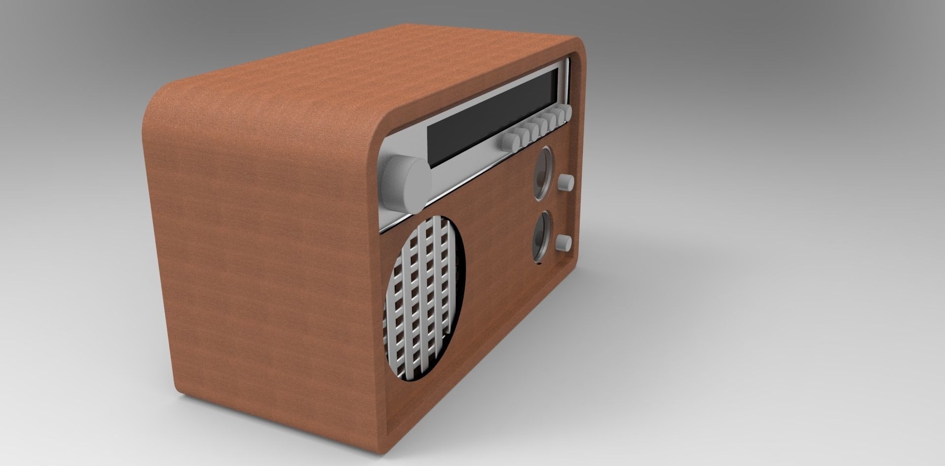 Vintage Radio Free 3D model_4