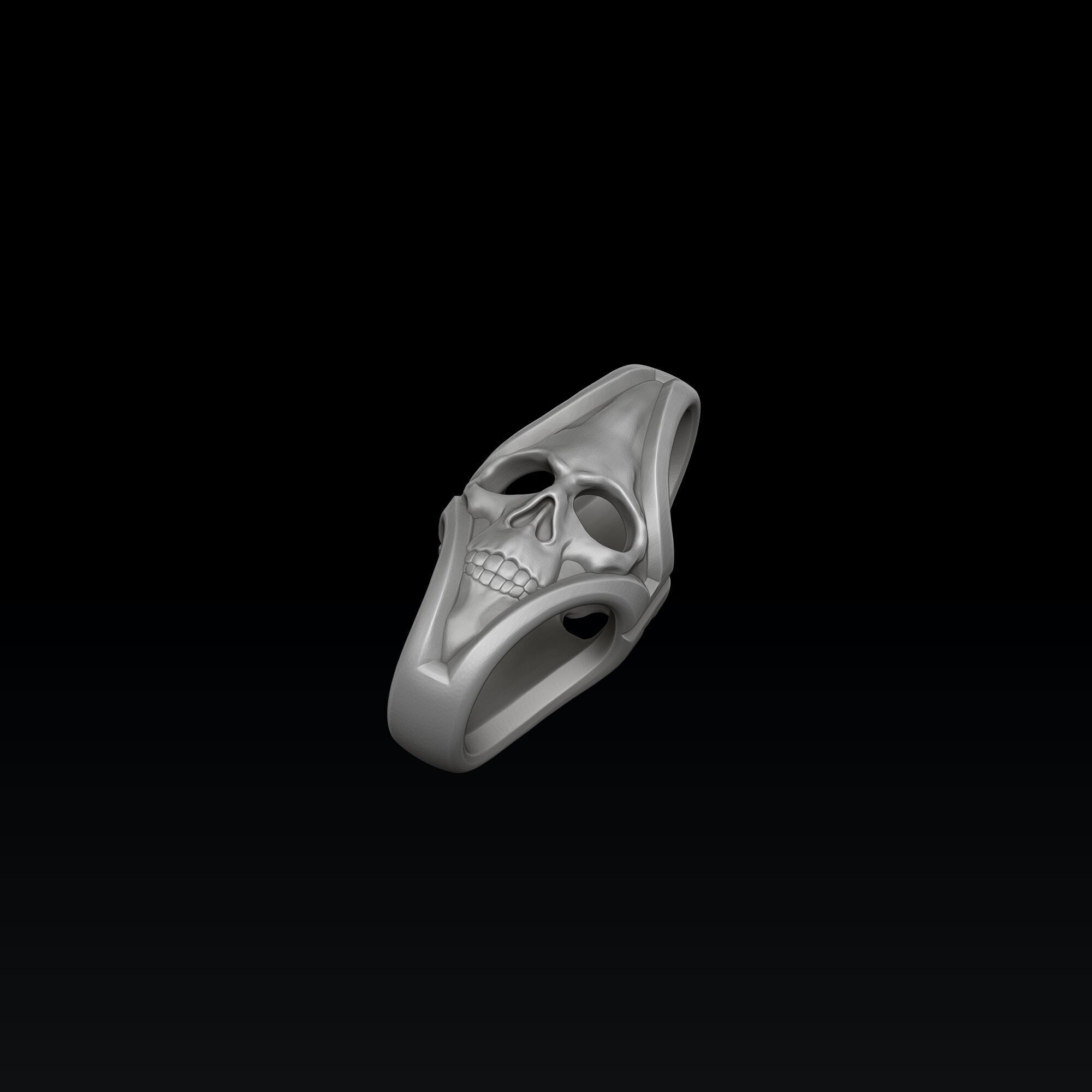 Skull Chain Pendant Ring v2 Collection 3D print model_4