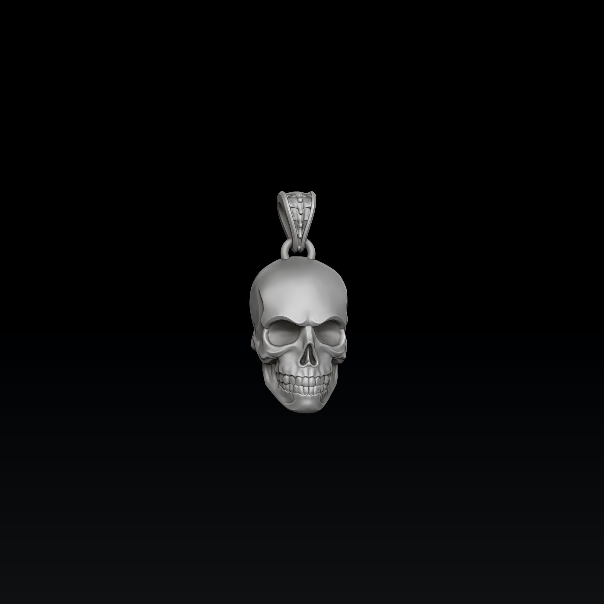 Skull Chain Pendant Ring v2 Collection 3D print model_5