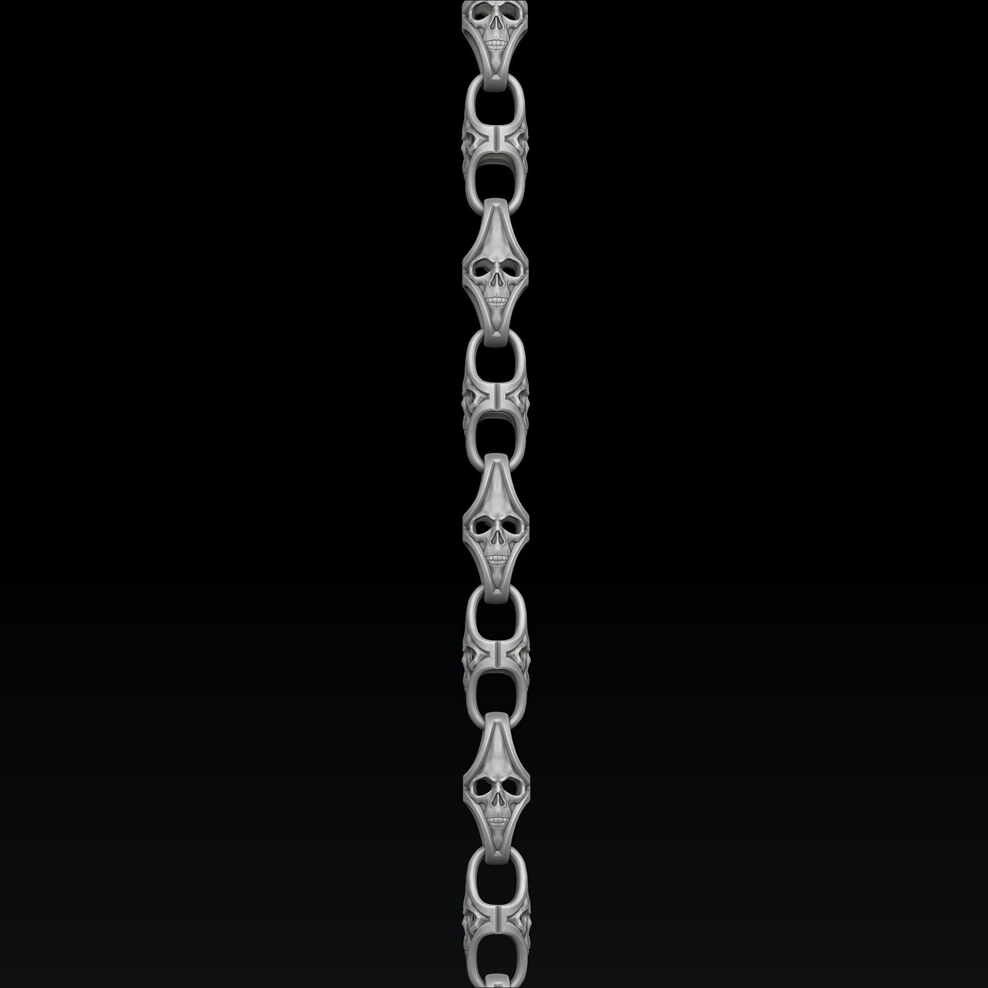 Skull Chain Pendant Ring v2 Collection 3D print model_6
