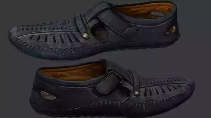 Worn Leather Shoe Scan