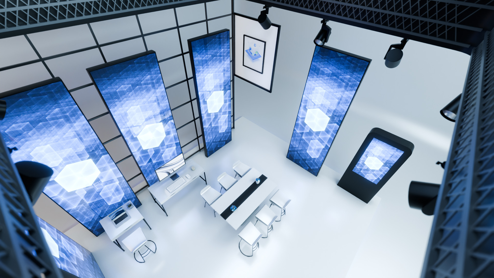 Modern Exhibition Booth 3D Model  High-Quality Trade Show Stand 3D model_3