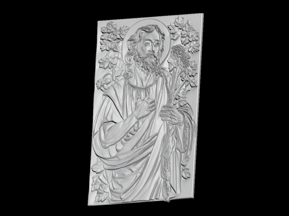 Saint Figure Relief 3D print model_2