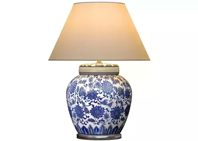 Ralph Chinoiserie Floral Ginger Jar Nightstand Table Lamps