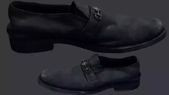 Worn Leather Loafer Shoe Scan