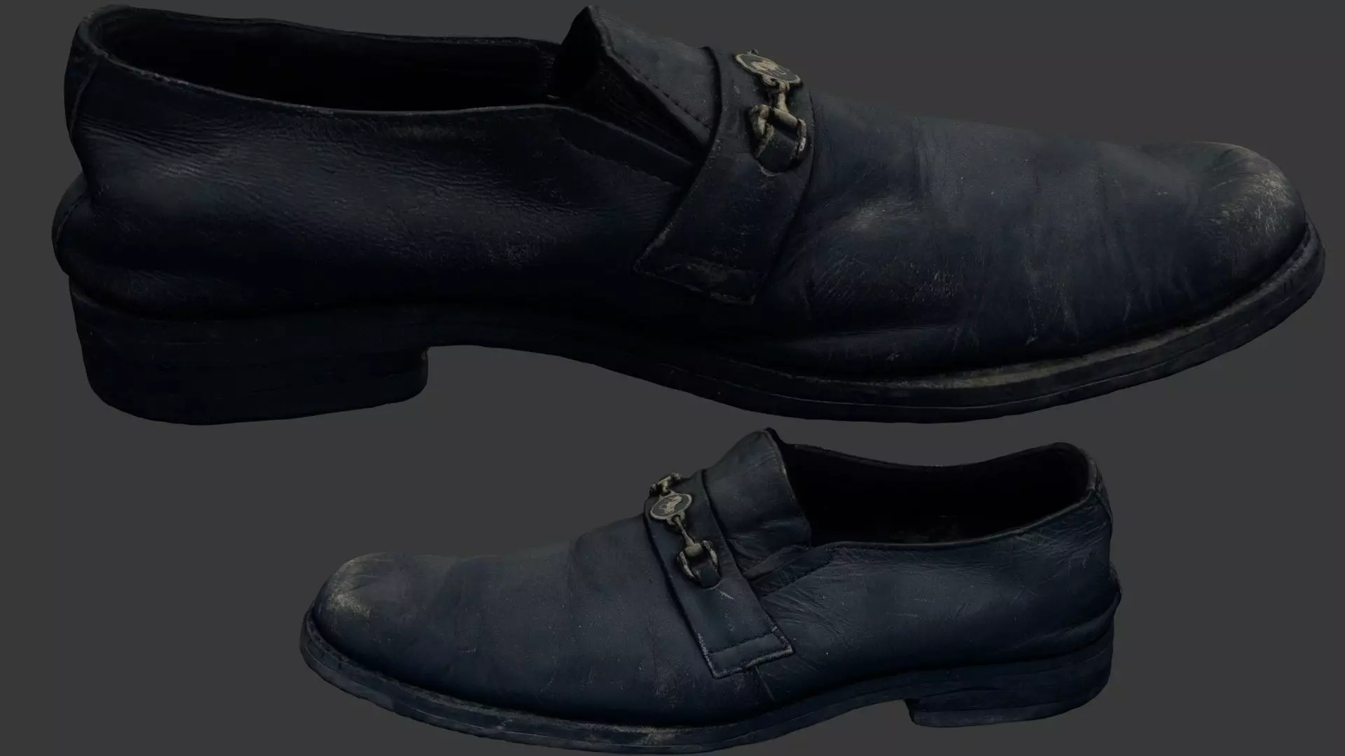 Worn Leather Loafer Shoe Scan Low-poly 3D model