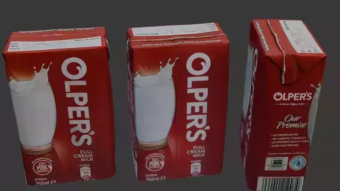 Carton Milk Pack Scan Low-poly 3D model