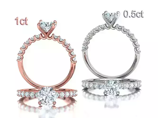 Hazel Engagement Rings Collection 5mm gem and 1ct gem 