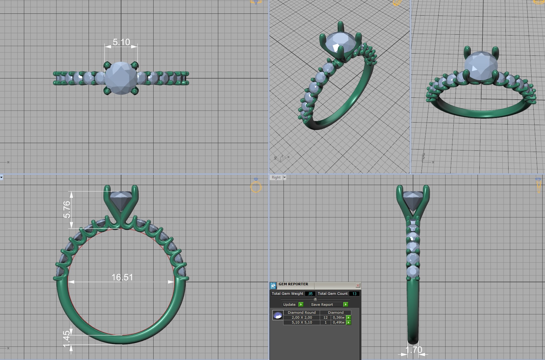 Hazel Engagement Rings Collection 5mm gem and 1ct gem _9