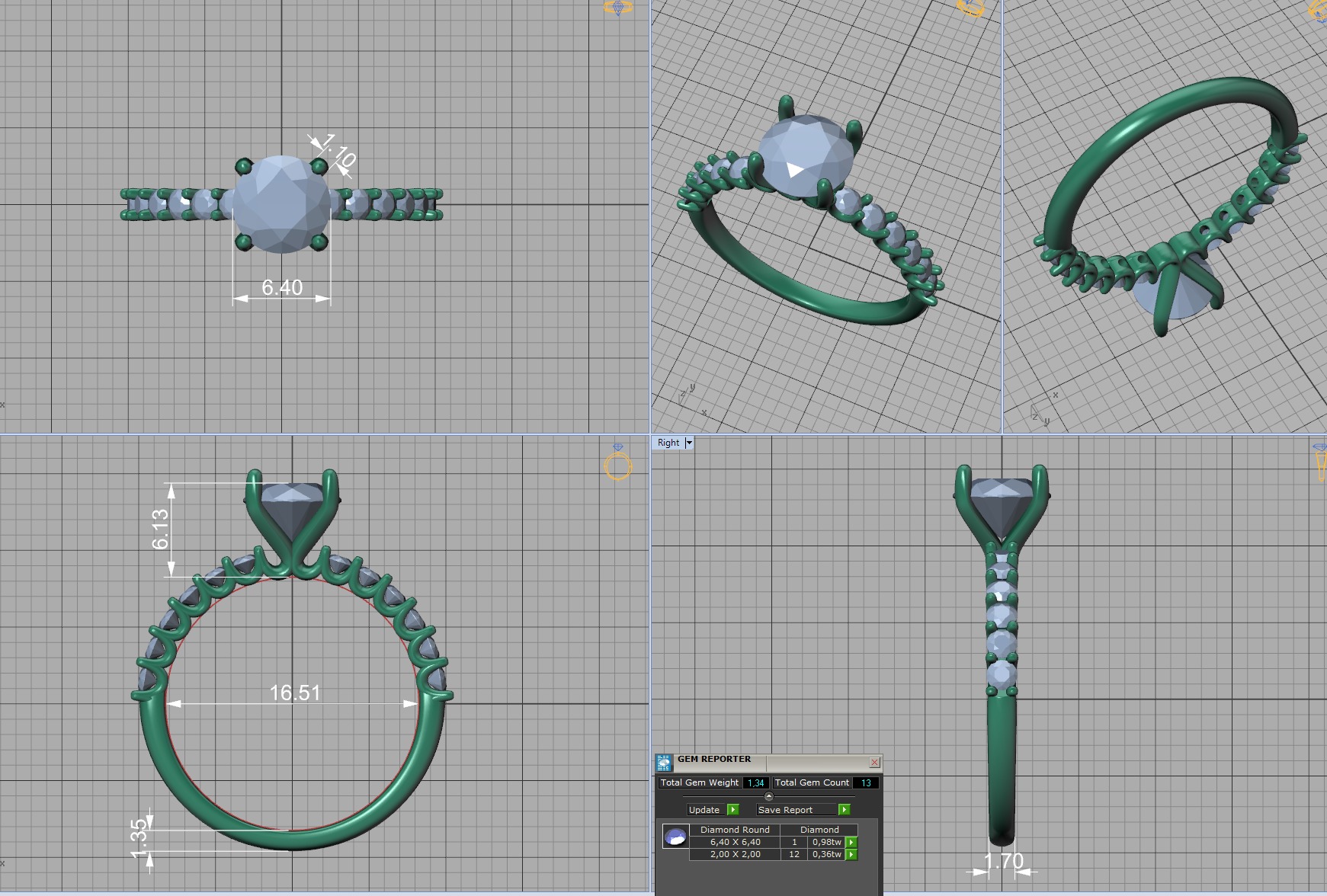Hazel Engagement Rings Collection 5mm gem and 1ct gem _13