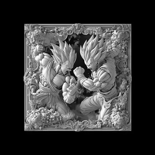 Saiyan Warrior Battle 3D print model Saiyan Warrior Battle 3D print model