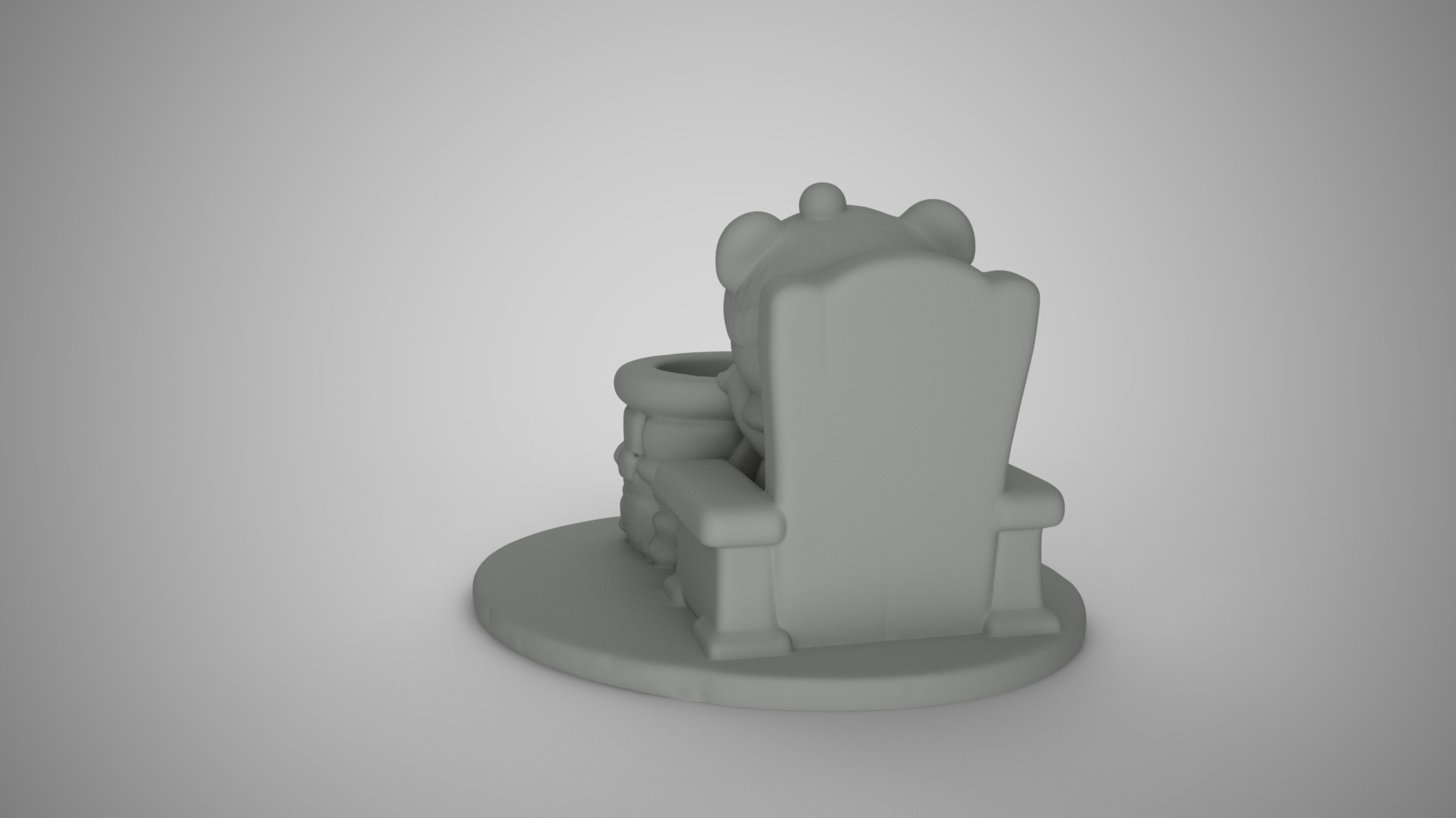 Bear Planter 3D print model_6