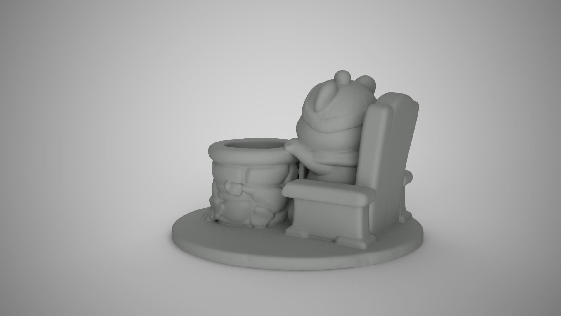 Bear Planter 3D print model_9
