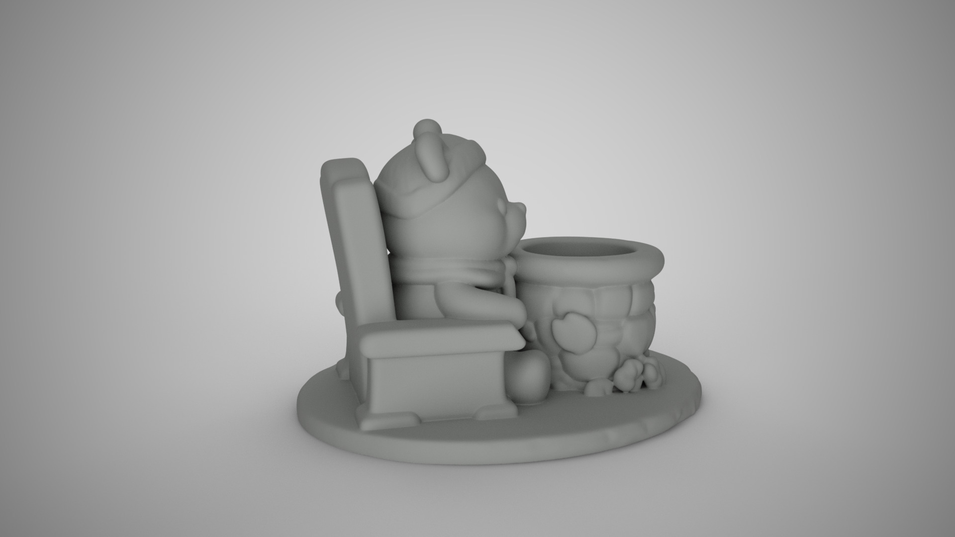 Bear Planter 3D print model_3
