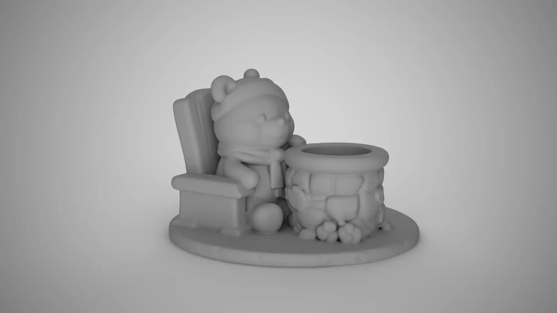 Bear Planter 3D print model_0