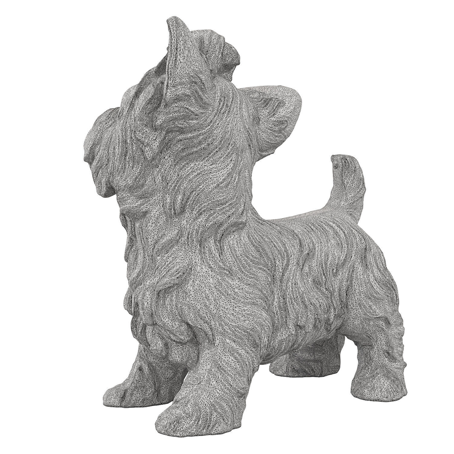 Yorkie dog figurine 3D model_6