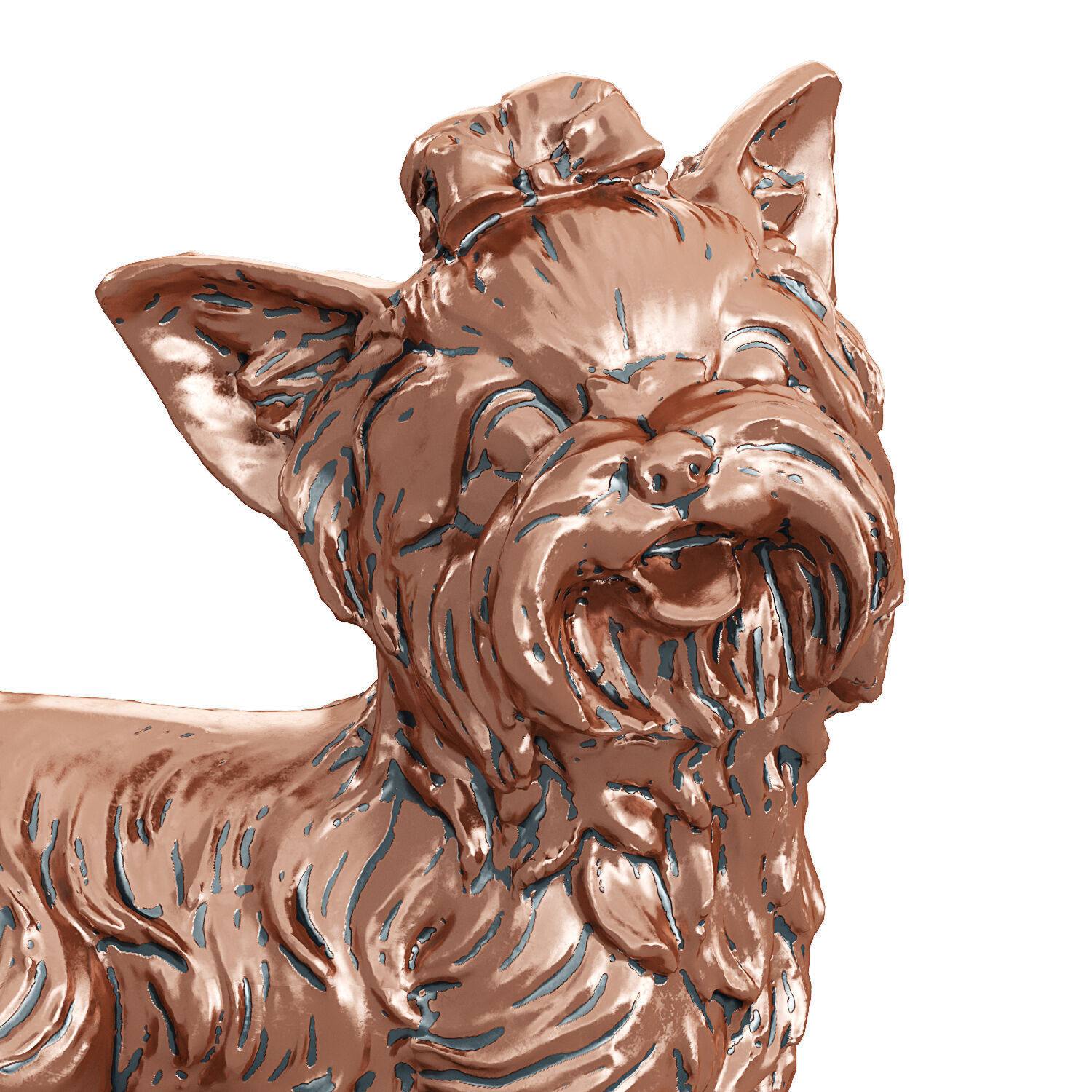 Yorkie dog figurine 3D model_1