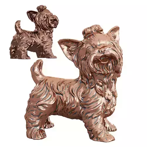 Yorkie dog figurine 3D model Yorkie dog figurine 3D model