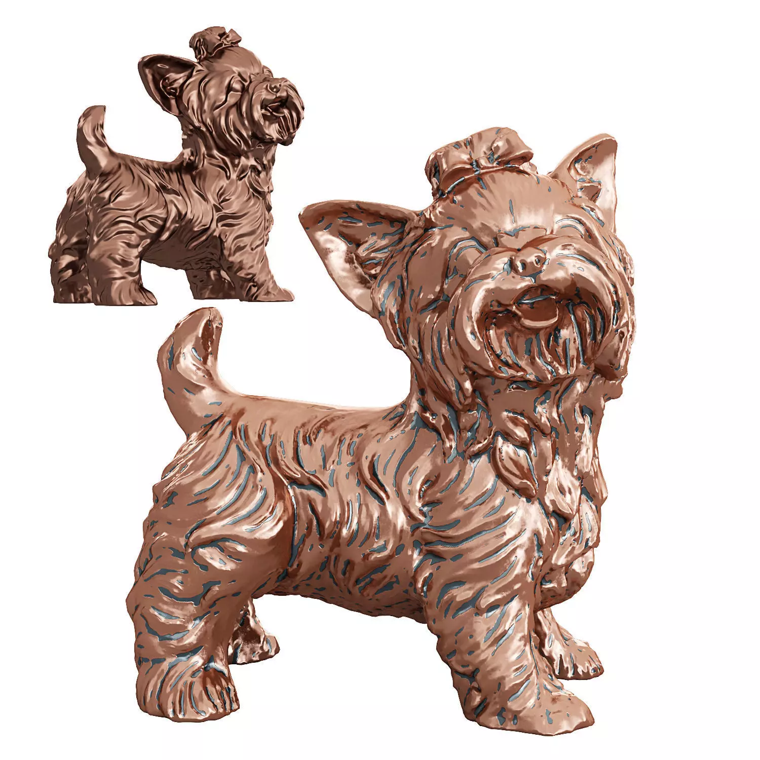 Yorkie dog figurine 3D model_0