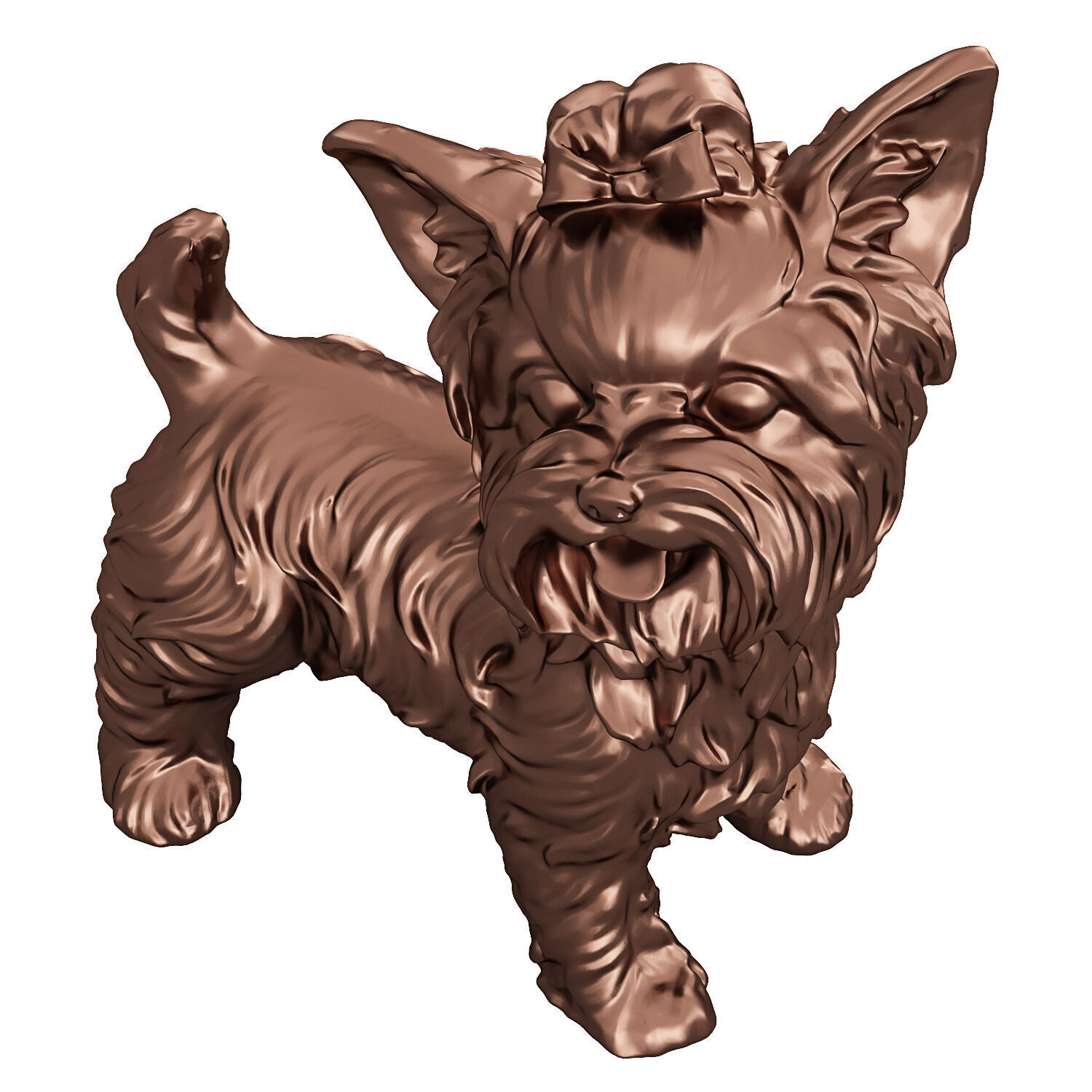 Yorkie dog figurine 3D model_4